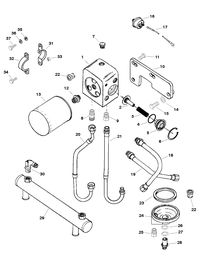 MERCRUISER 600SC GEN IV & V ENGINE OIL COOLER, OIL FILTER AND ADAPTOR (SER.# 0F615828-0F877642)