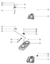 MERCURY MERC 650E CARBURETOR LINKAGE AND CHOKE SOLENOID