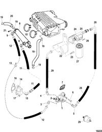 MERCRUISER CUMMINS/MERCRUISER DIESEL 7.3L D-TRONIC BRAVO Oil Regulator and Cooler