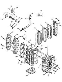 FORCE FORCE 75 H.P. (1998) CYLINDER BLOCK ASSEMBLY