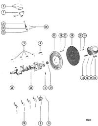 MERCRUISER 228 ENGINE (G.M.) CRANKSHAFT AND PISTONS