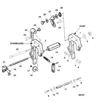 MERCURY/MARINER 25 H.P. (3 CYL.)(INTERNATIONAL) CLAMP BRACKETS