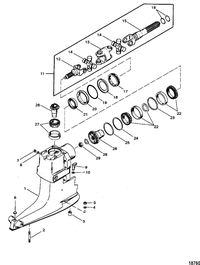 MERCRUISER ALPHA-ONE SS, II SSM, III, III SSM, IIIA SSM, IV SSM, V SSM DRIVESHAFT HOUSING AND GEAR ASSY(ALPHA ONE-SS)