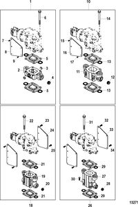 MERCRUISER 5.0L,350 MAG,MX 6.2L MPI STERNDRIVE Exhaust Risers