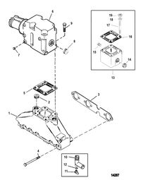 MERCRUISER 4.3 LX/LXH ALPHA AND BRAVO (GEN +) EXHAUST MANIFOLD AND EXHAUST ELBOW(2 PIECE)