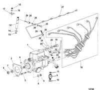 MERCRUISER D4.2L-300 D-TRONIC DIESEL INJECTION PUMP, NOZZLE, AND LINES