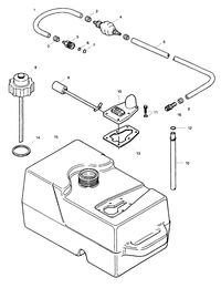 SEARS 15 H.P. STD 20" LEG OUTBOARD MOTOR Fuel Tank and Line