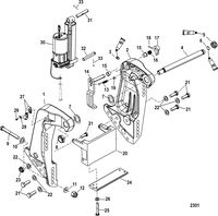 MERCURY/MARINER 100/115/125 HP 80 JET  (4 CYLINDER) Transom Bracket(S/N USA-0T801000/ Bel-0P268000 and Up)