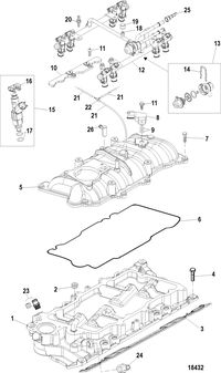 MERCRUISER MPI STERNDRIVE Intake Manifold and Fuel Rail