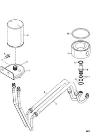 MERCRUISER 4.3L CARB ALPHA/BRAVO Remote Oil Filter(Accessory Kit)