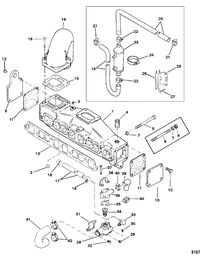MERCRUISER 3.0L/LX ALPHA ONE Exhaust Manifold and Water System