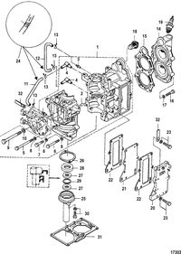 MERCURY/MARINER 6/8/9.8 2-STROKE (INTERNATIONAL) Cylinder Block