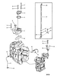 MERCURY 35 HP CYLINDER BLOCK AND THERMOSTAT