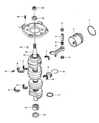 CHRYSLER 125 H.P. CRANKSHAFT AND PISTON GROUP