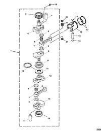 MARINER 40HP KEROSENE Crankshaft, Pistons and Connecting Rods