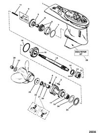 FORCE FORCE 120 H.P. Gear Housing Assembly(Propshaft) (6 Jaw Reverse Clutch)
