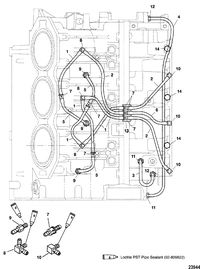 MERCURY/MARINER 225 AND 225 SEAPRO/MARATHON (3.0L CARB) BLEED SYSTEM(STARBOARD) (S/N-0G437999 & BELOW)