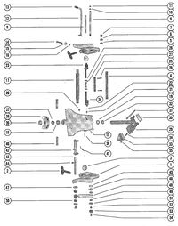MERCURY MERC 500 CLAMP AND SWIVEL BRACKET ASSEMBLY