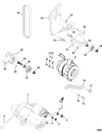 MERCRUISER 5.7L CARB (MIE) (GEN+) ALTERNATOR AND STARTER(MANDO)