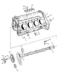 MERCRUISER 350 MAGNUM BRAVO (EFI-MP GEN+) CYLINDER BLOCK AND CAMSHAFT