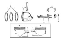 MERCRUISER 5.7L INBOARD ENGINE PISTONS AND CONN. RODS