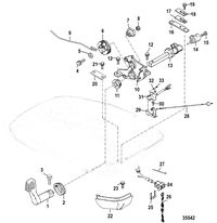 MERCURY/MARINER 15 (4-STROKE) Throttle Linkage, Handle Models