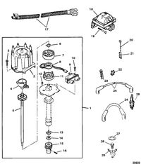 MERCRUISER 454/502 EFI MAG BRAVO (GEN V) DISTRIBUTOR AND IGNITION COMPONENTS