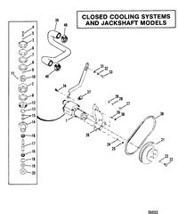 MERCRUISER 898/200/228/230/260 HP R/MR/ALPHA ONE SEA WATER PUMP, CLOSED COOLING/JACKSHAFT MODELS