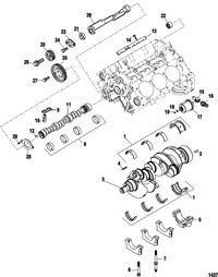 MERCRUISER 4.3L MPI ALPHA/BRAVO Cylinder Block, Camshaft , Crankshaft and Balanceshaft