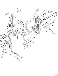 MERCURY/MARINER 75/90 HP 65 JET (3 CYLINDER) Transom Bracket(SN- USA 0T800999/ BEL 0P267999 and Below)