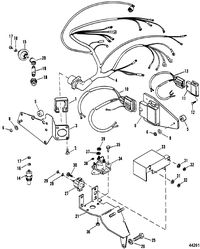 MERCRUISER 7.4L (MIE) HURTH/BORG WARNER (GEN V) WIRING HARNESS & ELECTRICAL COMPONENTS(THUNDERBOLT IV IGN.)