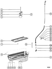MERCRUISER 228 ENGINE (G.M.) OIL PAN AND OIL PUMP