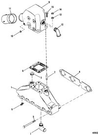 MERCRUISER 185/205 H.P. MR/ALPHA ONE ENGINE Exhaust Manifold and Exhaust Elbow