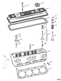 MERCRUISER 350 MAGNUM ALPHA (EFI-TBI) CYLINDER HEAD AND ROCKER COVER