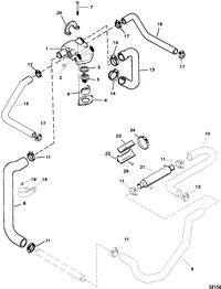 MERCRUISER 5.7L/LX 2BBL AND 4BBL TBI ALPHA/BRAVO STANDARD COOLING SYSTEM(ALPHA ENGINES)
