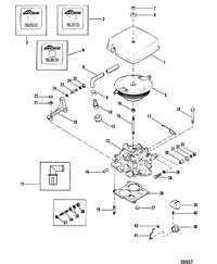 MERCRUISER 898/200/228/230/260 HP R/MR/ALPHA ONE CARBURETOR AND THROTTLE LINKAGE(228 - 230 - 260)