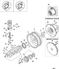 MERCRUISER CUMMINS/MERCRUSER DIESEL 1.7L-120 Crankshaft, PISTONS, AND FLYWHEEL