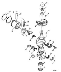 FORCE 90 HP (1995) FORCE Crankshaft and Piston
