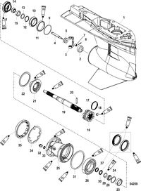 MERCURY/MARINER 200/250/300 PRO 4-STROKE VERADO (6 CYLINDER) Gear Housing, Propeller Shaft 2B026817 and up