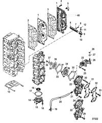 MERCURY/MARINER 100/115/125 HP 80 JET  (4 CYLINDER) INDUCTION MANIFOLD AND REED BLOCK