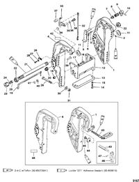 MERCURY/MARINER 30/40 CARB 4-STROKE (3 CYLINDER) Transom Bracket