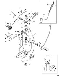 MERCRUISER BRAVO I - II - III GIMBAL RING AND STEERING LEVER