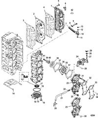 MERCURY/MARINER 100/115/125 HP 80 JET  (4 CYLINDER) Inducition Manifold and Reed Block