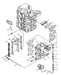 FORCE FORCE 1991 90 H.P. "A" MODELS REED PLATE AND RECIRCULATION SYSTEM