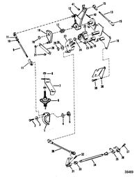 MERCURY/MARINER 18/20/25 H.P. (XD) THROTTLE AND SHIFT LINKAGE(MERCURY)(MANUAL)