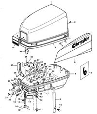 CHRYSLER 6 HP SPECIAL ENGINE COVER AND SUPPORT PLATE