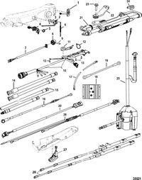 ACCESSORIES STEERING SYSTEMS AND COMPONENTS Tiller Handle Kit Components(Big Tiller-Power Steer,Mech.)