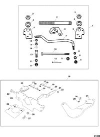 MERCURY/MARINER 25 H.P. (3 CYL.)(INTERNATIONAL) REMOTE CONTROL LINKAGE