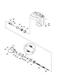 FORCE FORCE 25 H.P. (1998) GEAR HOUSING ASSEMBLY (PROPELLER SHAFT)