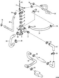 MERCRUISER 5.7L COMPETITION SKI ENGINE Thermostat Housing(Standard Cooling) Design I